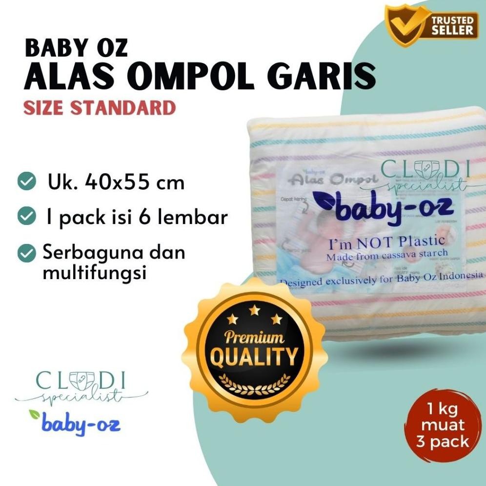 ORIGINAL Alas Ompol Baby Oz Garis / Popok Lurik Perlak Pipis Bayi Katun Tebal Kualitas Premium AST