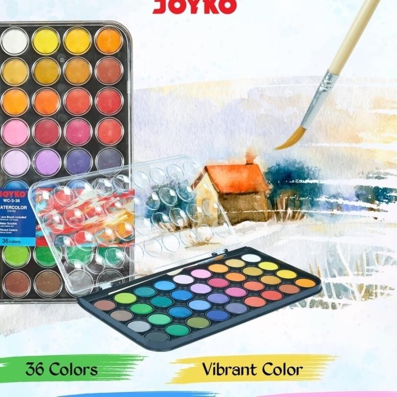 

Cat Air Vibrant Colours Watercolor Cake Joyko 36 Warna Free Kuas Lukis Wc336