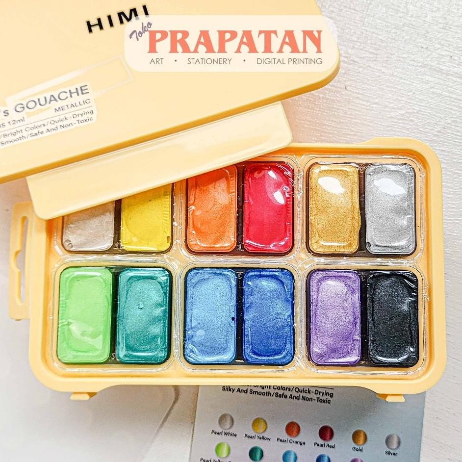 

Miya Himi Metallic Gouache 12X12Ml Cat Air Set