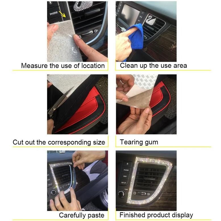 

12*20cm Stiker Kristal Berlian Imitasi DIY Rhinestone Sticker Bling Bling Sticker Crystal Crystal Rhinestones Sticker SV9