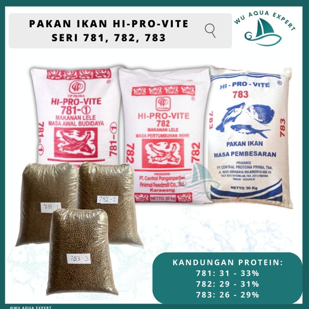 TERLARIS REPACK 5 Kg HI-PRO-VITE 781, 782, 783 785 - 1, -2, -3, -4 CPP Pakan Ikan Budidaya Makanan I