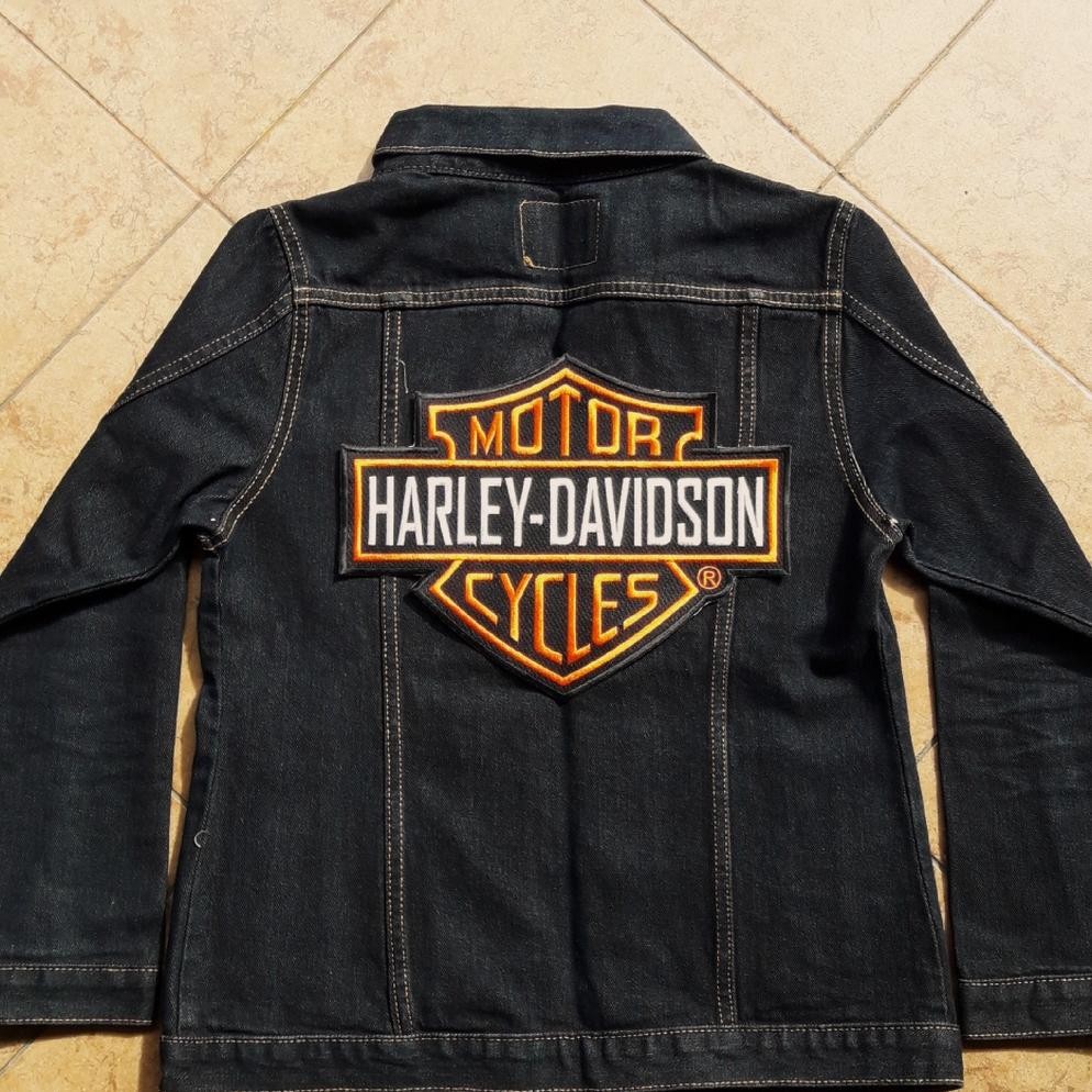 ASLI BACKPATCH BORDIR LOGO HARLEY EMBLEM JAKET MOTOR BORDIRAN PUNGGUNG