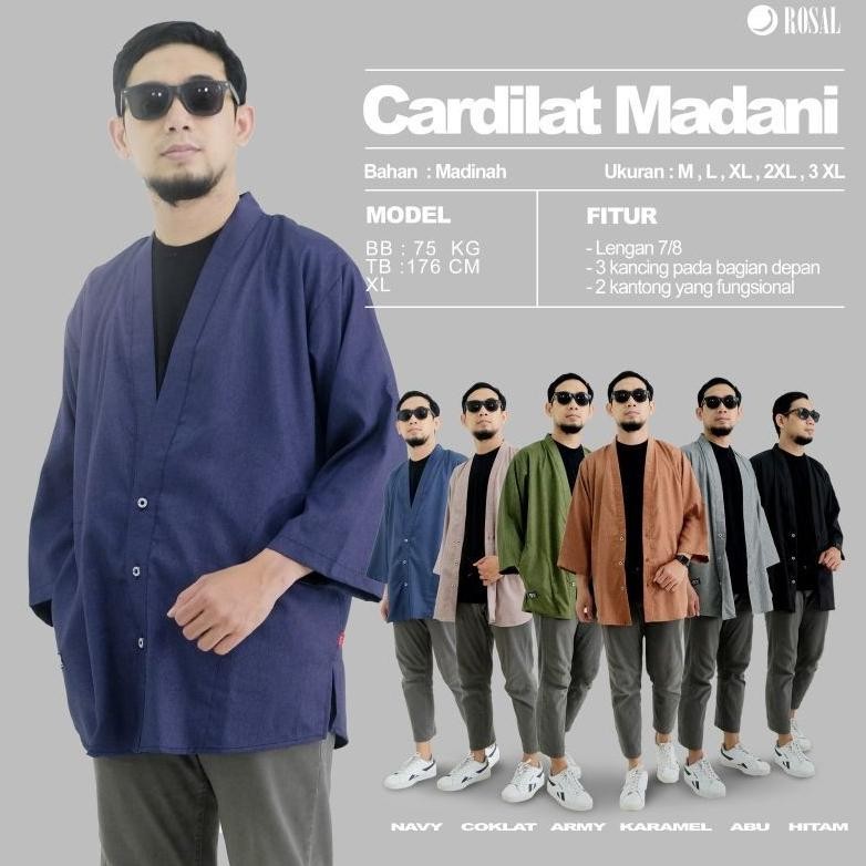 Cardilat madani rosal - Cardigan pria dewasa blazer jas sholat polos kasual AST