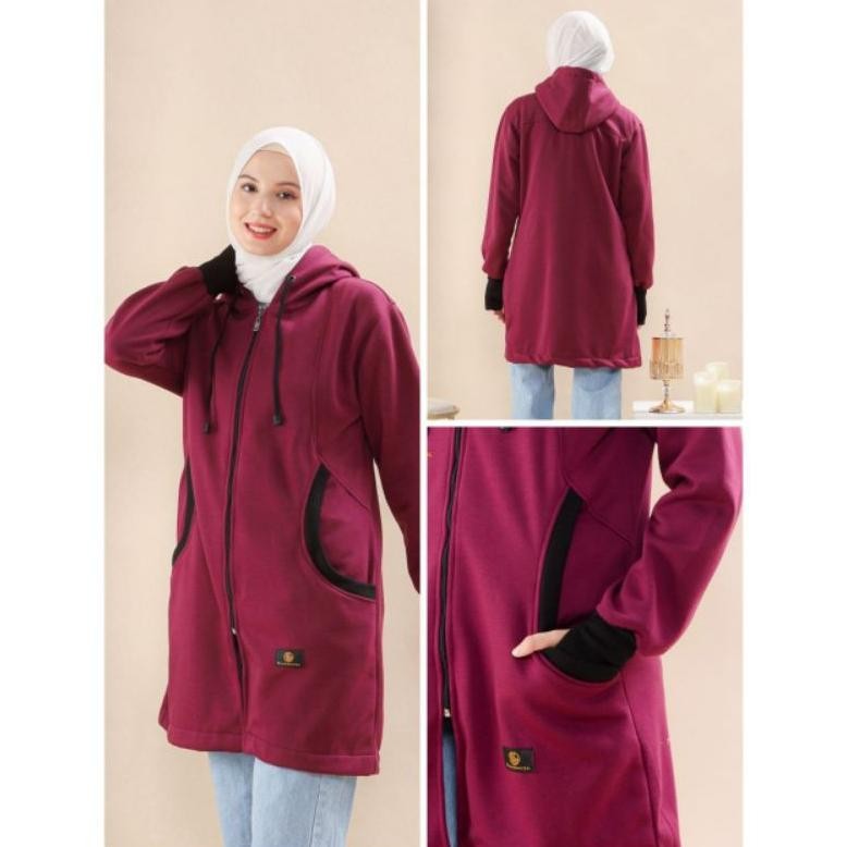 Jaket Muslimah Premium/ Jakat Hijab Panjang Syar'i / Jaket Hijab Terlaris / Jaket Wanita Muslimah Te