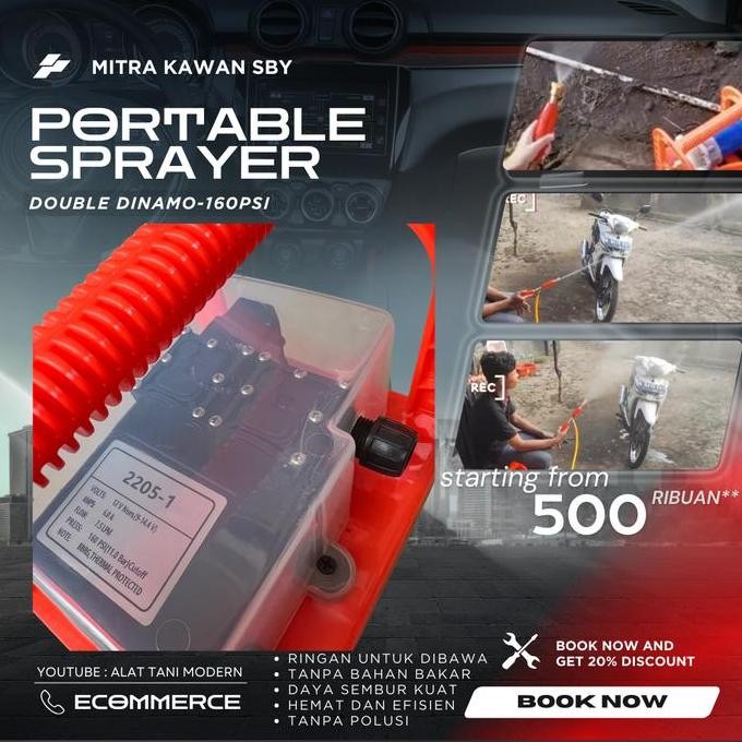 TERBARU - Portable sprayer double pompa 160psi sprayer perkebunan dengan baterai