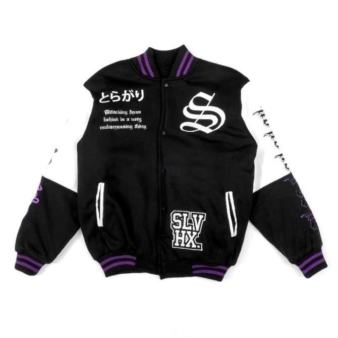 Varsity Baseball Jacket Slvhx Roronoa Zoro Black (Best Quality)