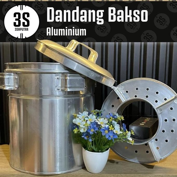 DANDANG BAKSO 28 30 32 34 CM 4 SEKAT PANCI ALUMINIUM TUTUP BIASA
