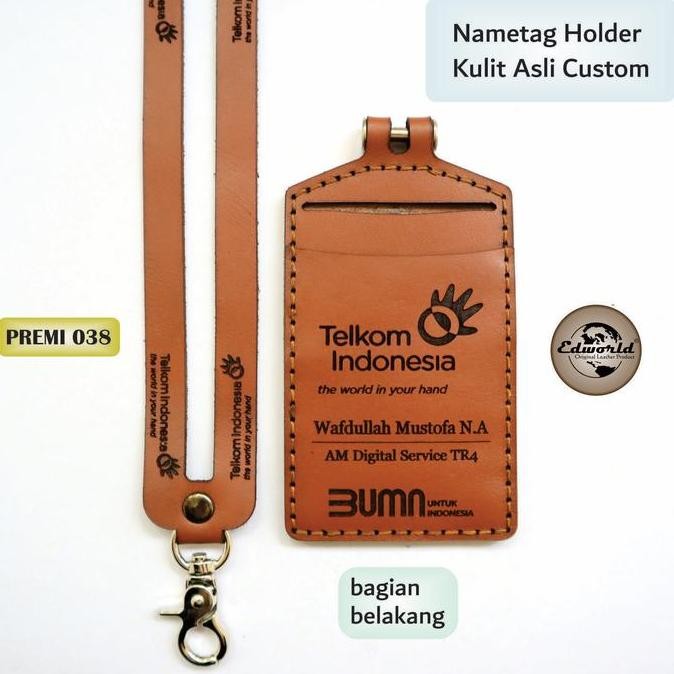 

BEBAS ONGKIR - Nametag Kulit Asli Custom