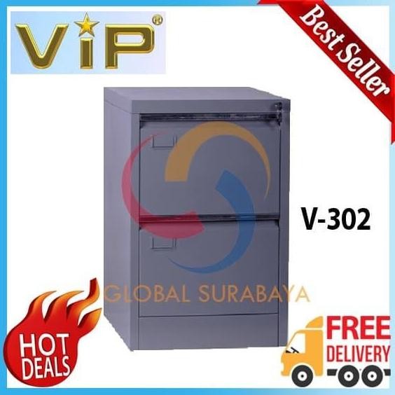 

HARGA DISC - Filling Cabinet Besi 2 Laci by VIP - Lemari Besi V 302