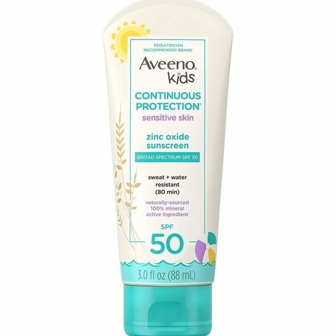 Aveeno Kids Continuous Protection Zinc Oxide Sunscreen Spf 50
