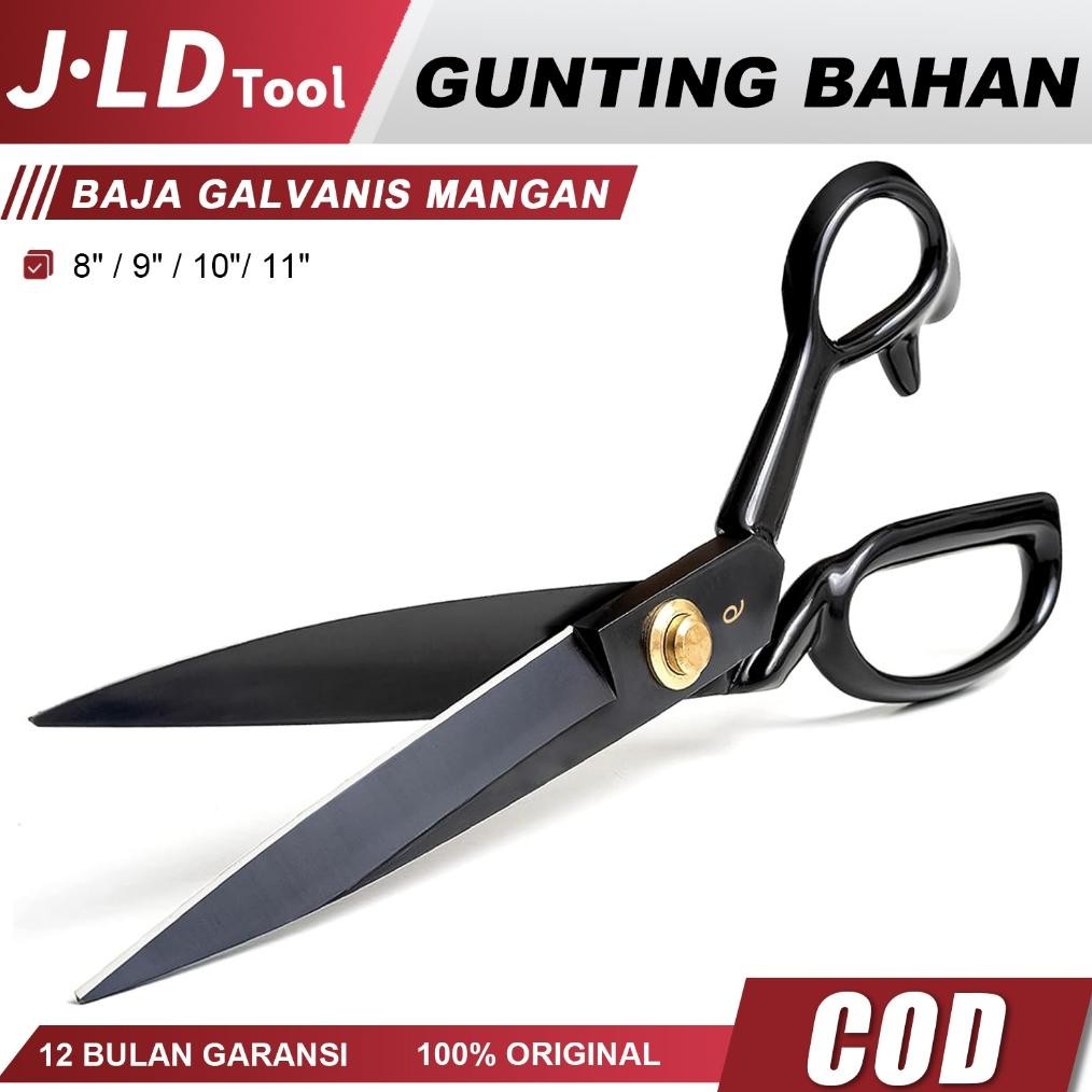 

Baru JLD Gunting Kain Baja Galvanis 8"-11" - Tailor Scissor Hitam