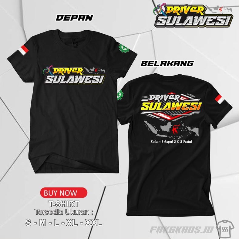 Promo Dtf Kaos Driver Sulawesi T-Shirt Unisex Kaos Driver Muda Baju Sulawesi