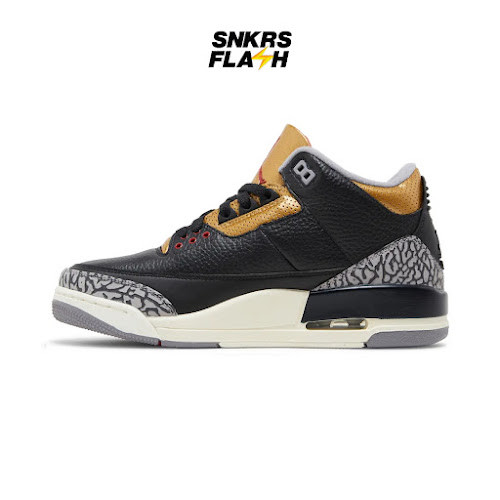 AIR JORDAN 3 Retro Black Cement Gold Sepatu Sneakers Wanita - CK9246067 - Size 39