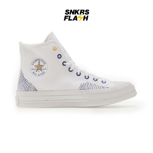 CONVERSE Rechuck 70 Waste Washed Indigo Sepatu Sneakers Pria - A00408C - Size 38