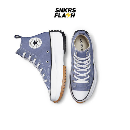 CONVERSE Run Star Hike Slate Lilac Black White Sepatu Sneakers Pria - A03702C - Size 39