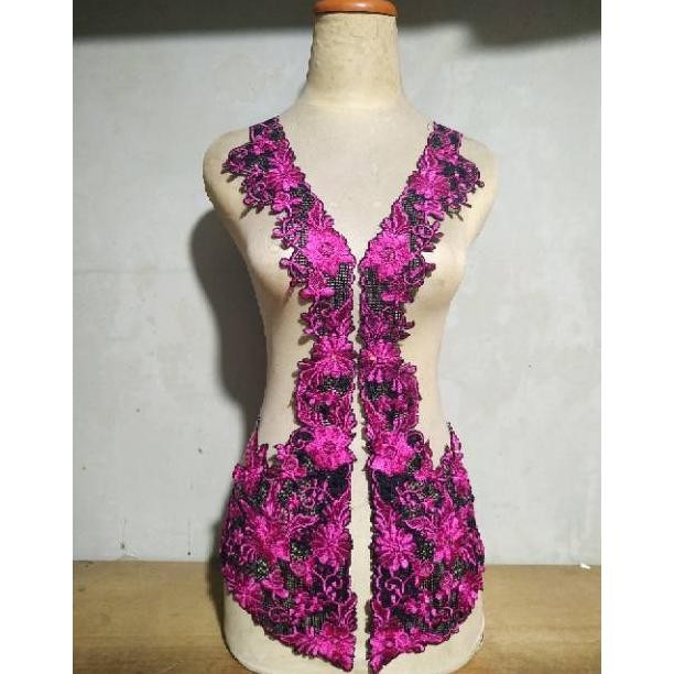 Renda Bordir Kebaya 5 Merah Ungu Fanta Orange