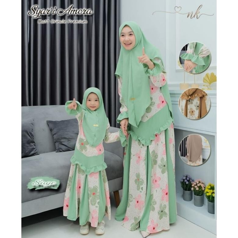 Gamis Syar'i bisa Couple Ibu dan Anak ORI NK/ Dress Amora Syar'i AST