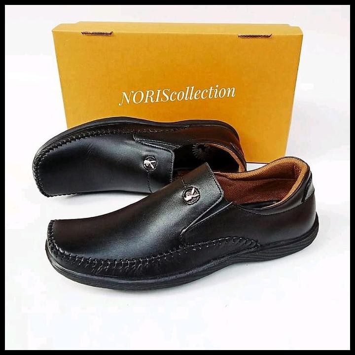 Terlaris Sepatu Santai Pria Kulit Asli Sepatu Kasual Pria Kulit Asli Hitam Flat Shoes Casual Kerja G