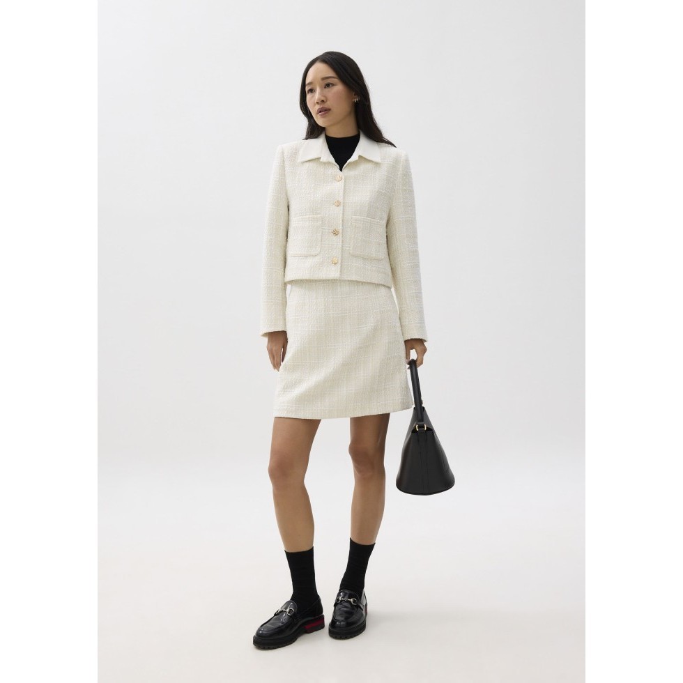 Love Bonito - Rok Wanita - Kaori Elastic Tweed Mini Skirt