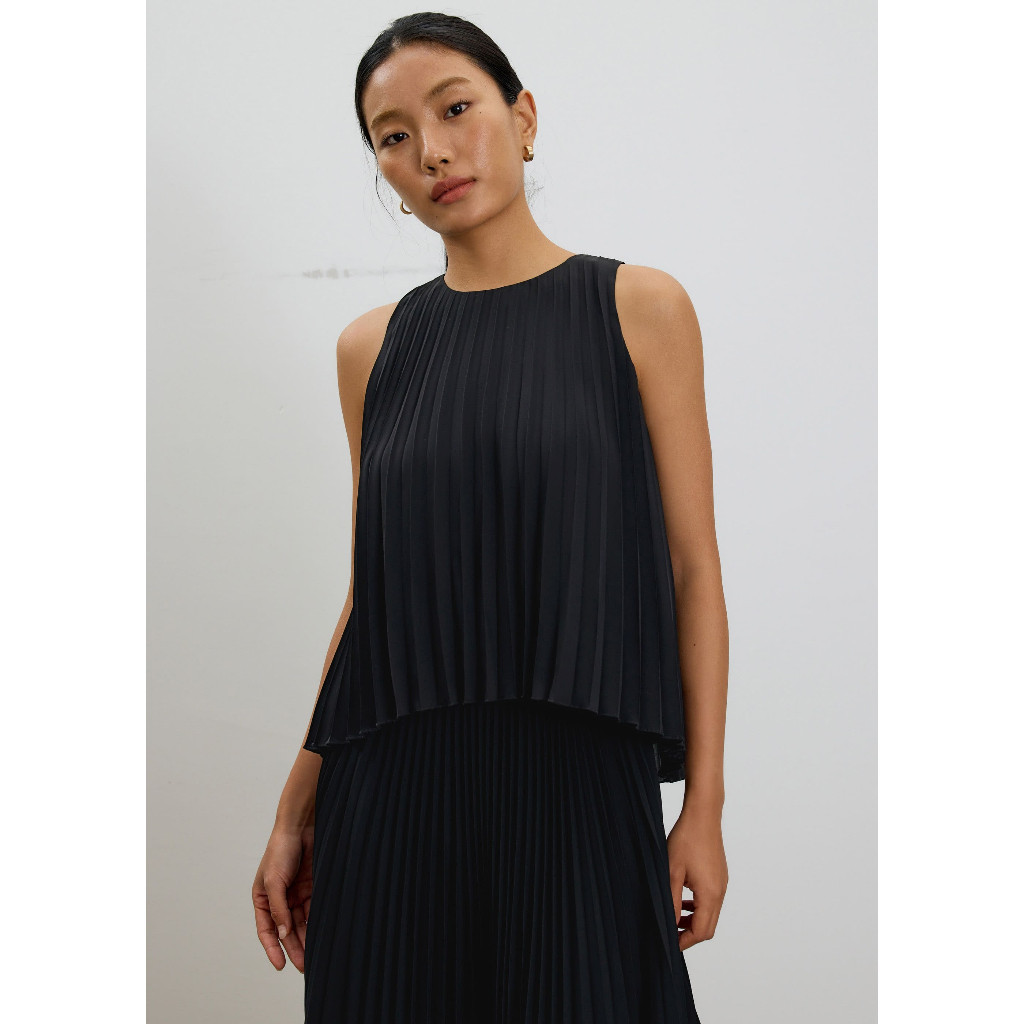 Love Bonito - Atasan Wanita - Wei Sunray Pleated Trapeze Shell Top