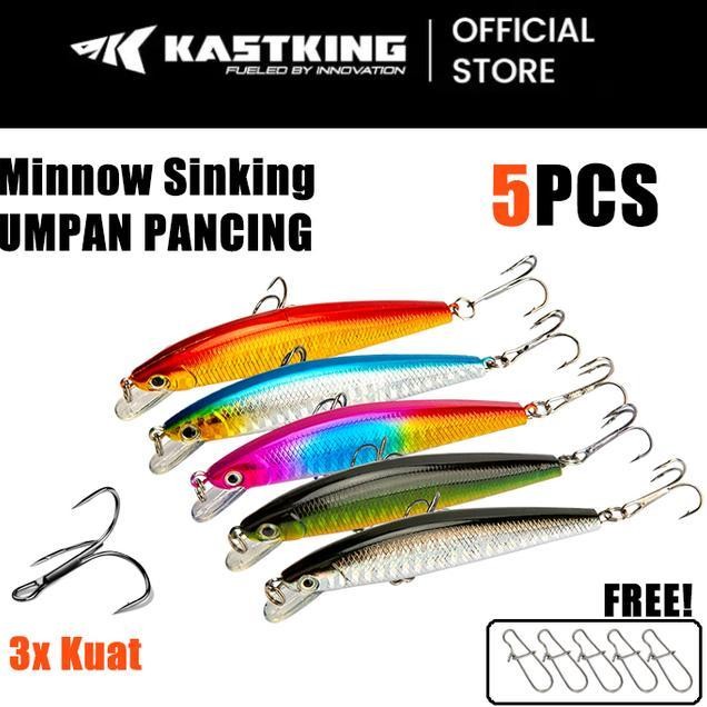 Kastking 5Pcs 7G 8Cm Minnow Minow Umpan Pancing Lure Casting Fishing Lurebait Umpan Pancing Casting 