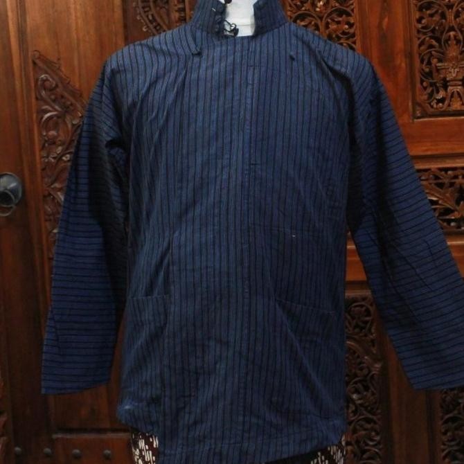 Ekslusif Baju Atasan Adat Jawa Surjan Lurik Biru Surjan Lurik Abu Dewasa Surjan Lurik Pria Baju Adat
