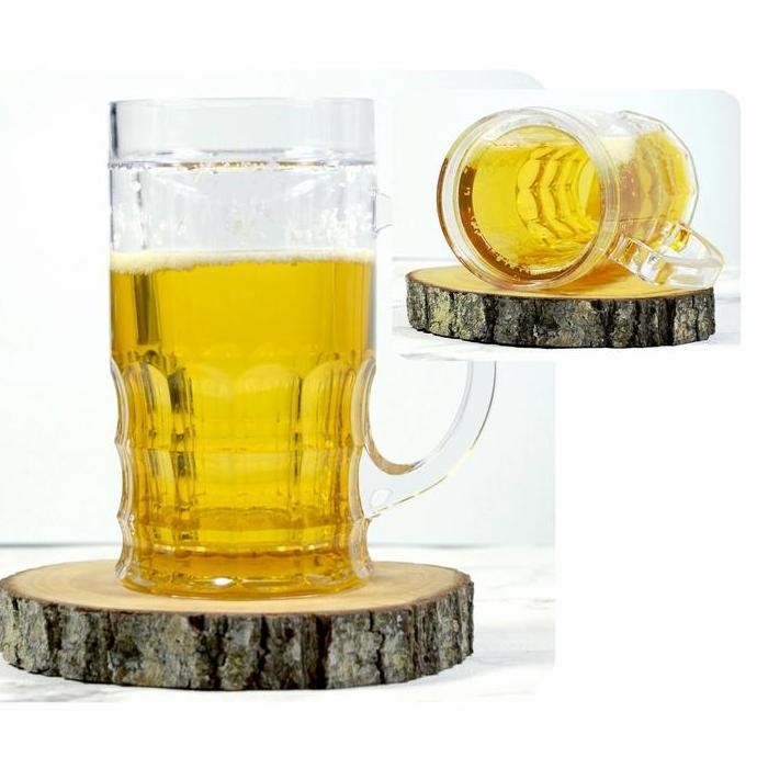 Double Wall Mug Beer Glass Plastic / Gelas Plastik Bir Dinding Ganda bs