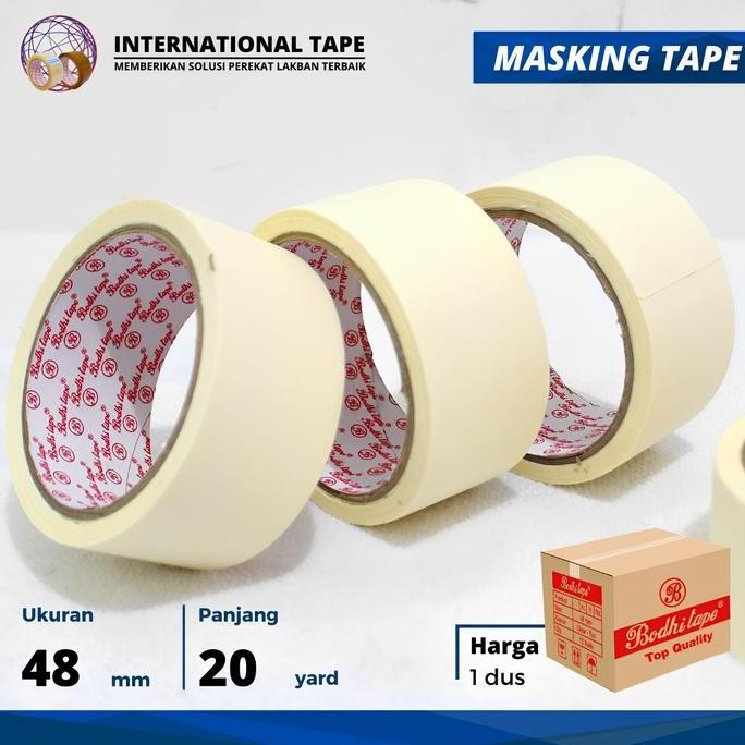 

Lakban Kertas/Masking Bodhi 48Mm X 20Yard Per Dus Isi 48Pcs Co