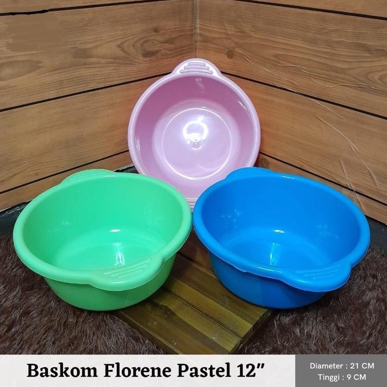 Joeraganlapak Baskom Florene + Tutup Warna Pastel Hajatan Tasyakuran Bahan Plastik Bak Mini Waskom G