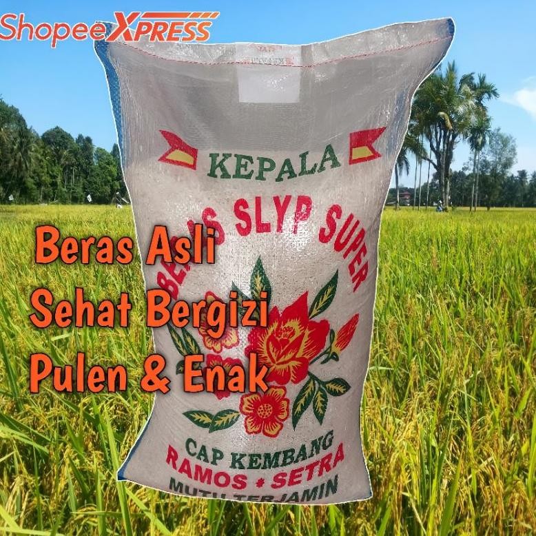

Beras Slyp Super Cap Ramos Kembang Bunga 20Kg Pulen RB10