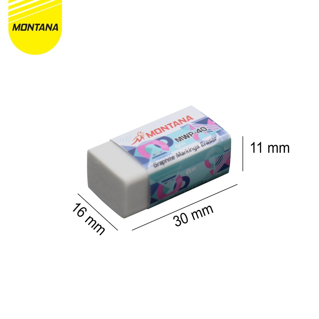 

MONTANA GRAPHITE MARKING ERASER PENGHAPUS PENSIL 40 PCS DUST FREE MW-40/BOX