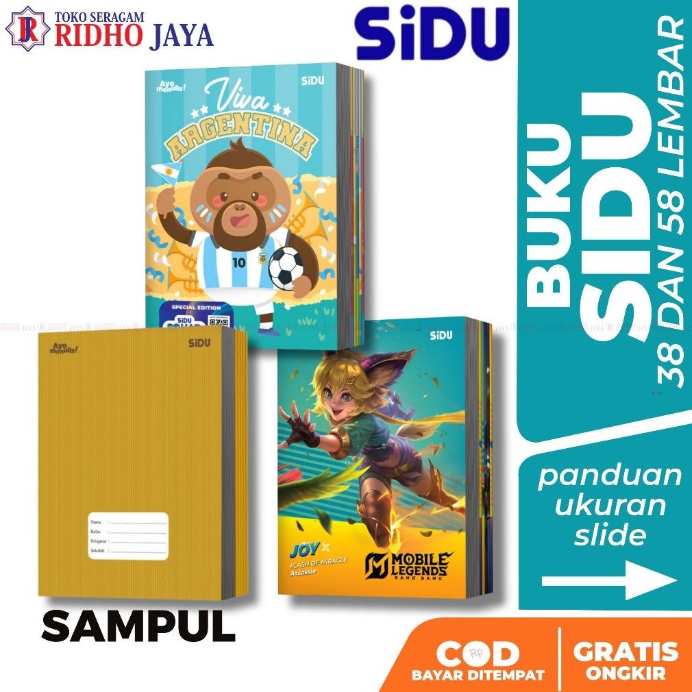 

RIDHO JAYA [Harga 1 pack] SiDU Buku Tulis SIDU 38 Lembar 58 Lembar Sampul dan Tidak Sampul ( Isi 10 Buku )