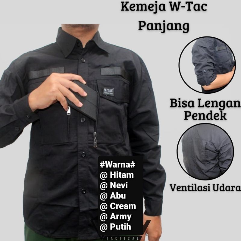 ARE Kemeja Tactical Wtac Tangan Panjang/Baju Tactical W_Tac Qutdoor