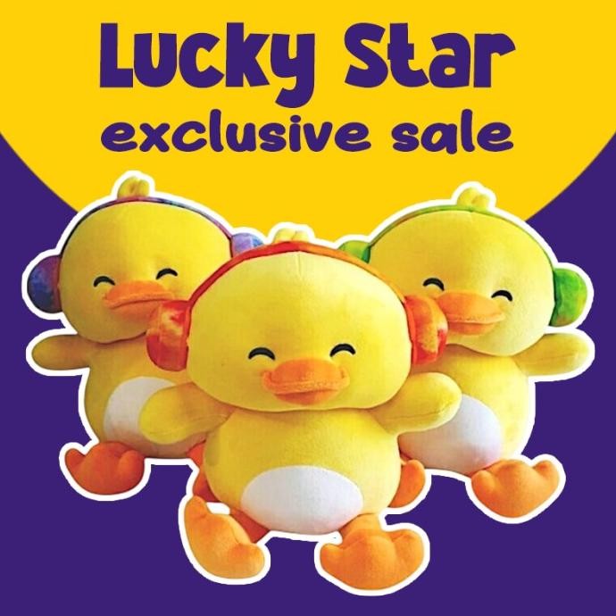 Boneka Duck Earphone Headset Gemoy Bebek Minisoo Cute Spandek Empuk Boneka Mainan Anak Miniso