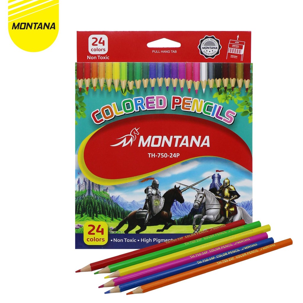 

MONTANA PENSIL WARNA 24 COLORED PENCILS HIGH PIGMENTS NON TOXIC TH-750