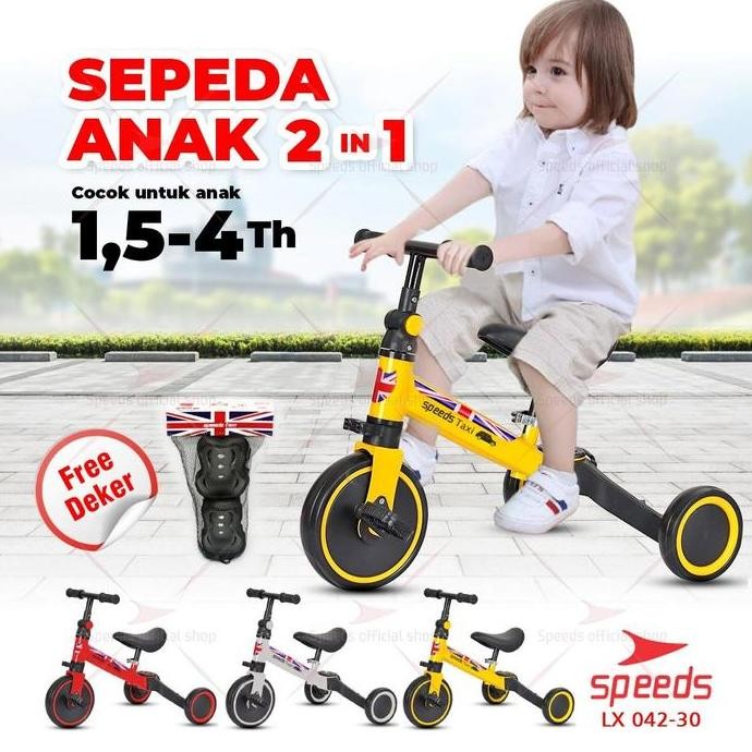NEW SPEEDS Sepeda Anak Roda 3 Sepeda Mini 2In1 Taxi Balance Bike Toys Push Bike Sepeda Keseimbangan 