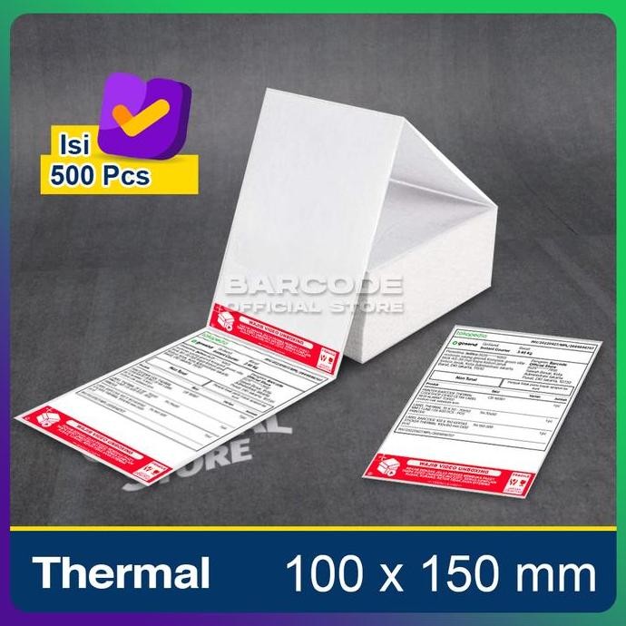 

Label Thermal 100x150 mm Stiker Video Unboxing Resi Pengiriman A6