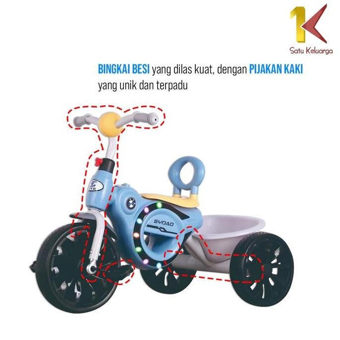 NEW [COD] SK M190 Sepeda Anak Roda 3 Speda Roda Tiga Menyenangkan Sepedah Anak Roda 3  Mini Anak