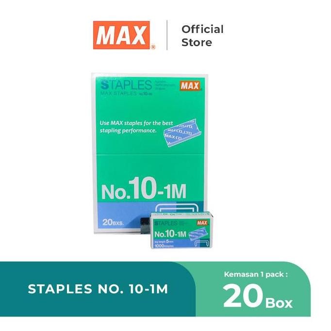 

Max Staples / Isi Staples N0.10-1M Pack / Inner Isi 20Pcs Co