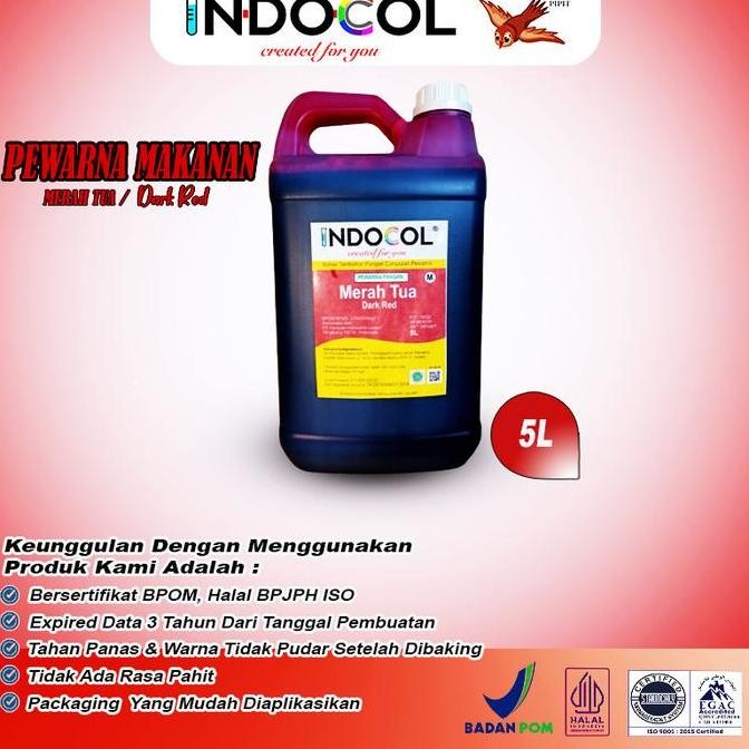 

Grosir Indocol Pewarna Cair Merah Tua (5 Liter)
