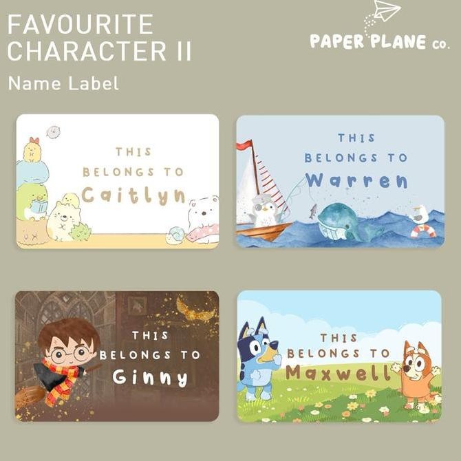 

Sticker Label Nama Fave Characters II Tahan Air Anti Luntur Personalize