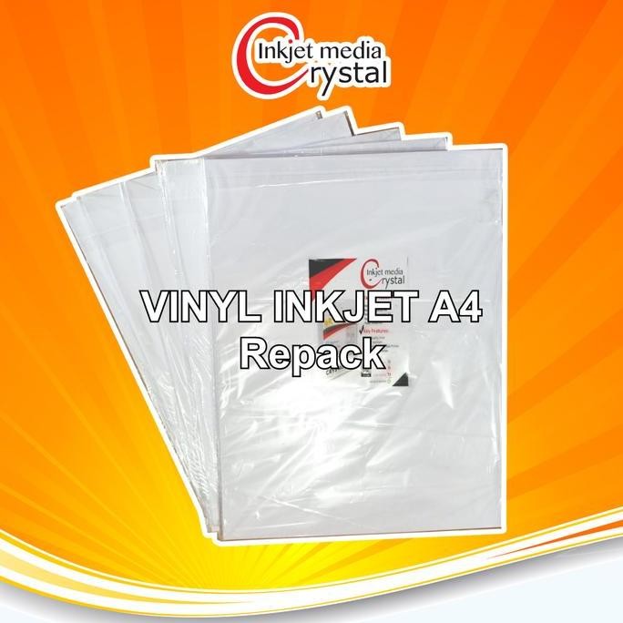 

Crystal Sticker Vinyl Inkjet White Gloss A4 Stiker Waterproof Synthetic Repack - 20 Lembar