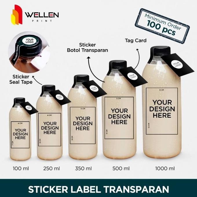 

Sticker Botol Minuman Transparant Sticker Label Kopi Transparan Co