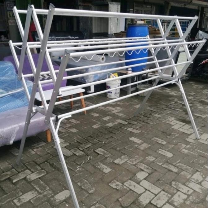 TERBARU - Jemuran pakaian aluminium jumbo / Jemuran baju super kokoh tebal aluminium