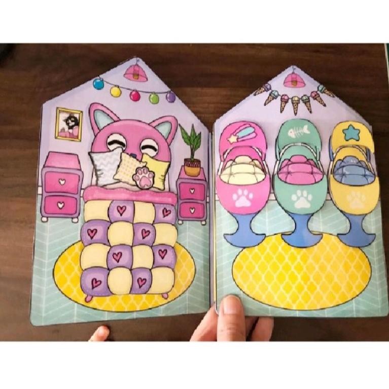 Paper Doll House Cat House Mainan Edukatif Anak AST