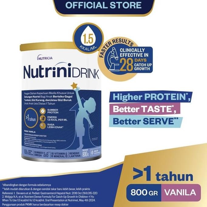

Nutrinidrink Powder 800 g - Susu Bubuk Formula Pertumbuhan 1-12 Tahun KS