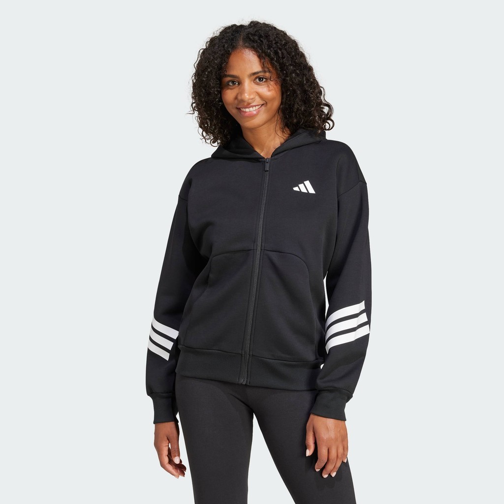 adidas Lifestyle Future Icons 3-Stripes Full-Zip Hoodie Women Black JE0171