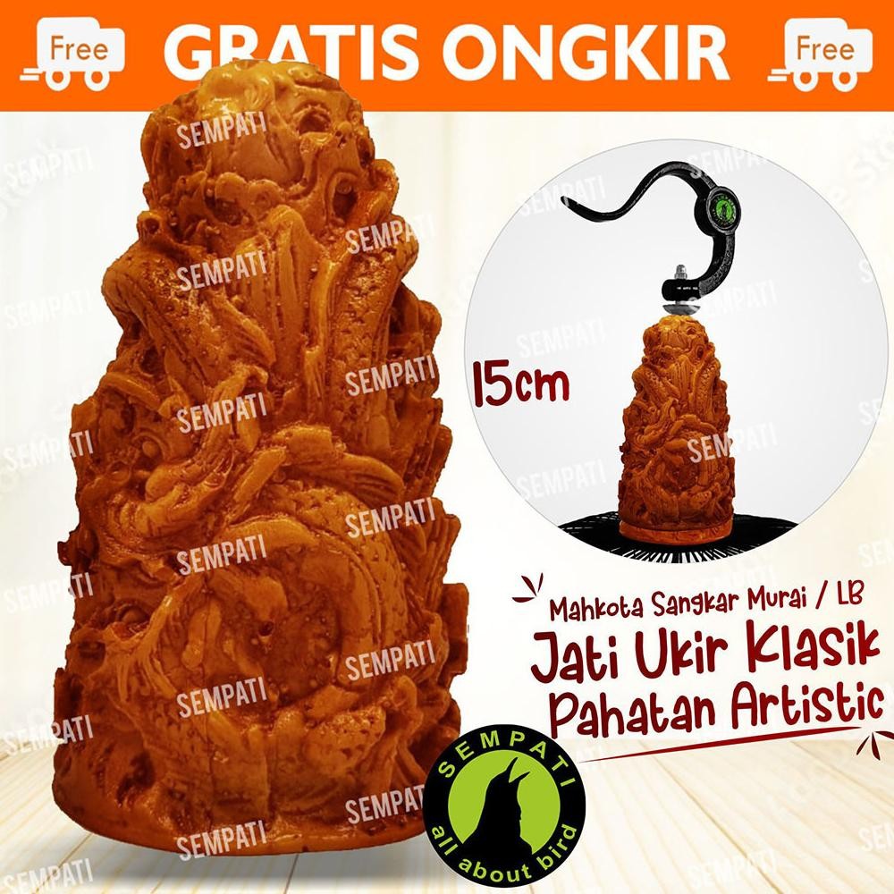 SEMPATI Pion Sangkar Burung Ukir Gold Pernis Motif Naga Pion Sangkar Kandang Burung Lovebird Murai K