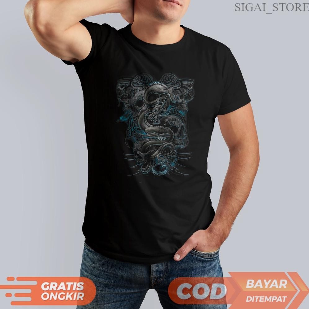 Promo Kaos Distro Blue Dragon Kaos Dragon Skull Kaos Yin Yang Dragon Kaos Sukajan Kaos Distro Ori Ka