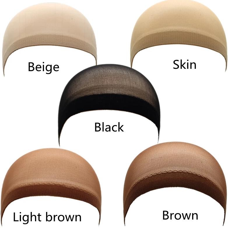 2pcs/Bag Top Stocking Wig Cap Hair Net For Weave Hair Wig Nets Black Brown Stretch Mesh Wig Cap For 